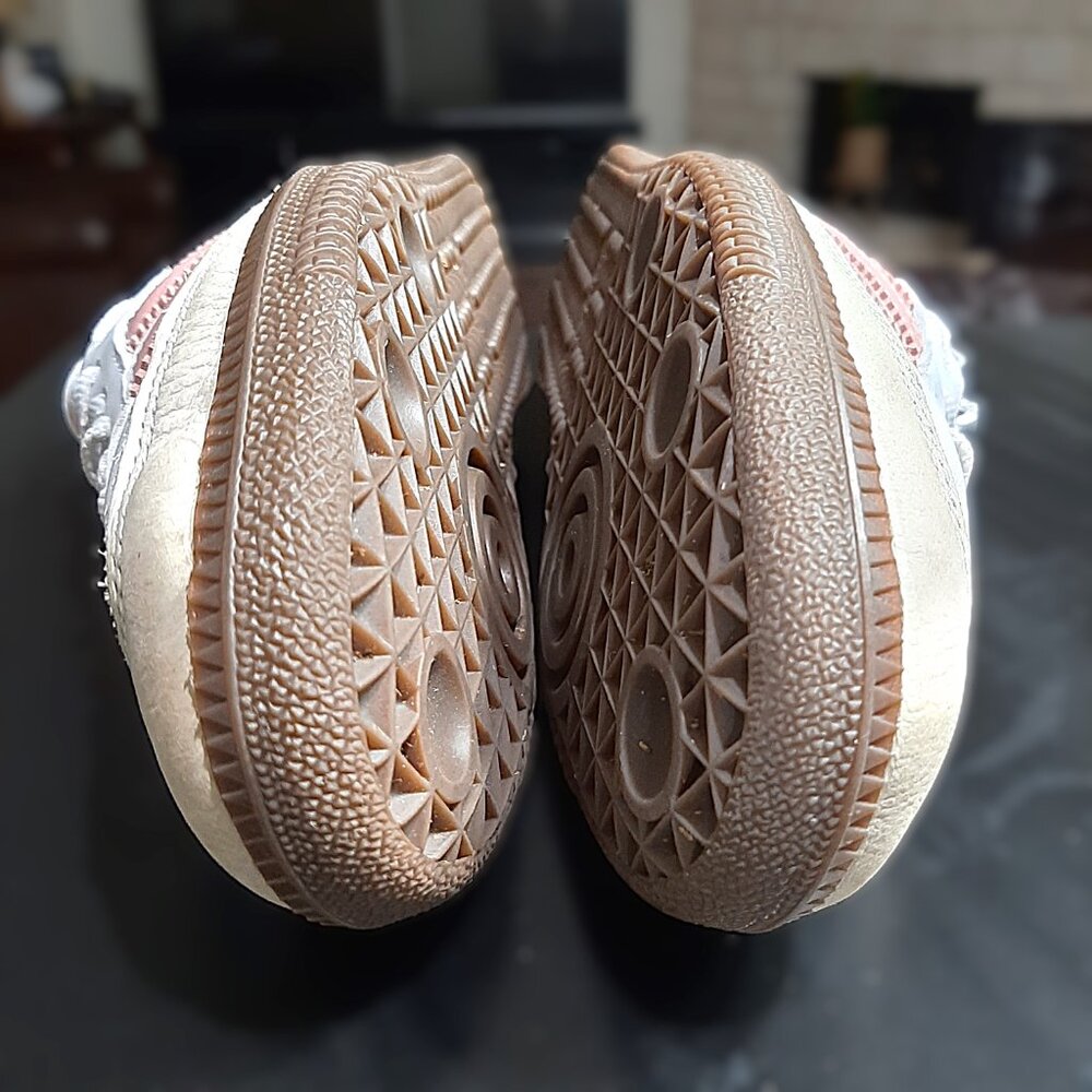 Adidas Samba 🚺 Women's Size 8 OG Cloud White Wonder Mauve Tan Gum JI2677 Shoes - Picture 13 of 16
